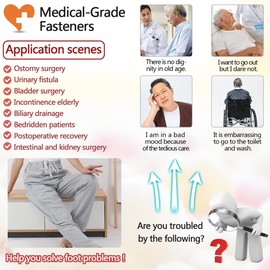 Siomlana Urinary Drainage Pants,Unisex Incontinence Care Trousers,Catheter Pants,Fistula Pants,Ostomy Drainage Bag Care Pants,Double Zippered Pockets Holding 2000ml Catheter Bags(Black,XL)