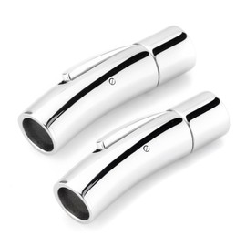 BEADNOVA Cord Ends for Jewelry Making Leather End Caps Steel Magnetic Clasp for Necklace Bracelet (2pcs / Pack, 3mm Round Cord)