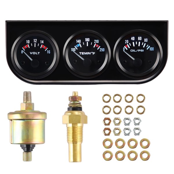 3 in 1 Oil Pressure Gauge Water Pressure Gauge Volt