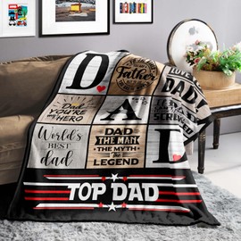 Dad Birthday Gift from Daughter, Christmas Birthday Gifts for Dad from Son, Fathers Day Presents from Kids, Cool Present for Daddy Who Wants Nothing, Soft Throw Blanket 60X50