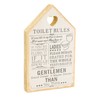 Toilet Rules Plaque Wooden Sign Shape Rustic Shabby Chic Gift