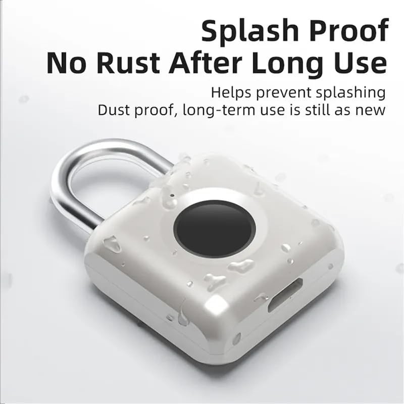 Fingerprint Padlock, USB Charging, Biometric High Security Locker, Mini Padlock