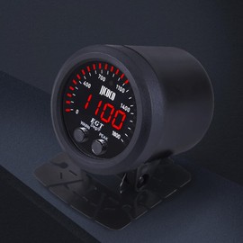 ZHSYMX Exhaust Gas Temperature EGT Gauge Kit 2‑1/16in 52mm Ultra Thin 0‑1800℉ Red LED with Sensor and Dashboard Pod (Red EGT Gauge+Holder)