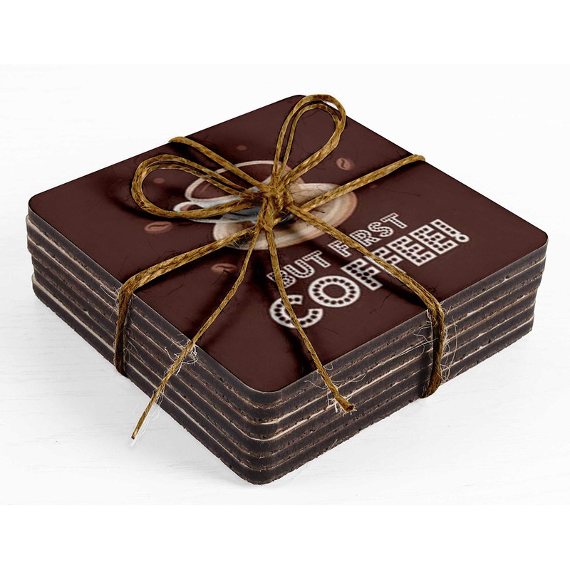 Inkdotpot Set of 6 Drink Coasters Decorative Non,Slip Cork Base