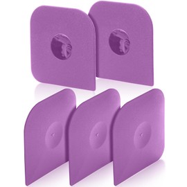 Herda Pan Scraper Pot Scraper Plastic Kitchen Scraper Tool, 5pcs Food Scraper Dish Scraper Hard Nylon Platic Cleaning Scraper Tool for Kitchen Pan, Pot, Cast Iron (Purple)