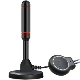 TV Antenna with Magnetic Base - 4K HD Digital Indoor TV Antenna - Amplified HDTV Antenna 360° Long Reception Range with Signal Booster - TV Aerial Support All Types TV