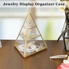 ELLDOO 3 Tier Glass Display Case for Collectibles, Triangular Crystal
