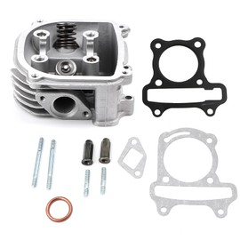 Mokuo GY6 58.5mm/2.30" Cylinder Head Assy with 64mm Valves Set in Aluminum Alloy Material,Fit for Chinese Scooter Mopeds ATV Go Kart GY6 4-stroke 1505cc 152QMI 157QMJ Engine,Non EGR Type