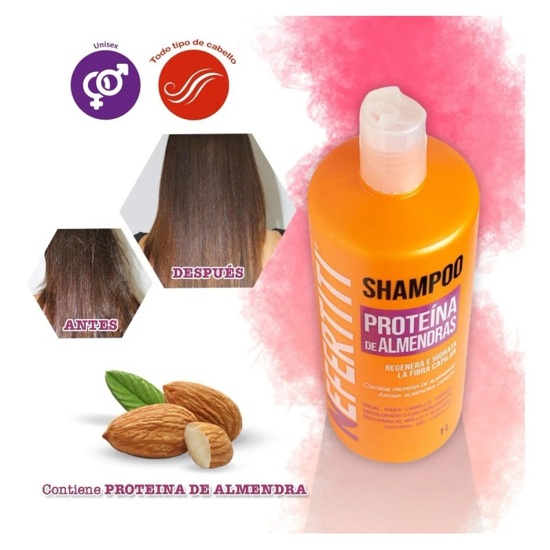 Shampoo Para Cabello Con Almendra Sin Parabenos 1l Nefertiti