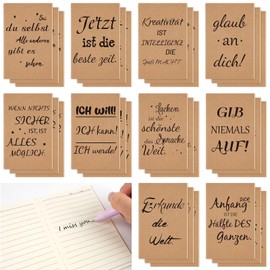 Hopton Pack of 30 Mini Notebook A6, Inspirational Mini Notepad, Small Thank You Gift, 32 Pages Mini Notebook with Kraft Paper Cover for Family, School, Office, Notes, Thank You Gifts