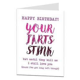 LimaLima Funny Birthday Card For Men Women Your Farts Stink Design Perfect For Husband Boyfriend & Dad