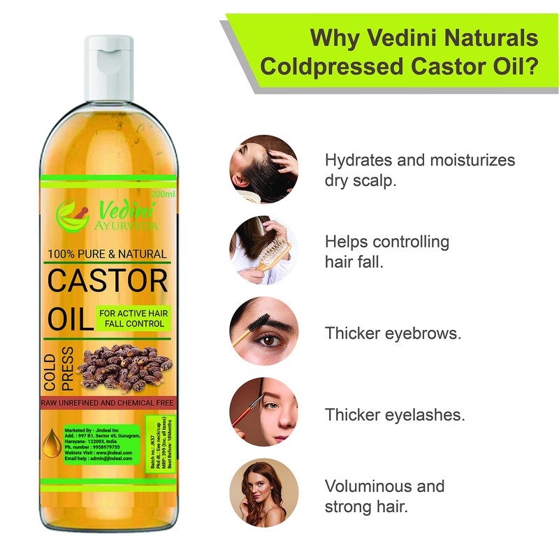 Vedini? Premium Cold Pressed Castor Oil - Pure & Virgin