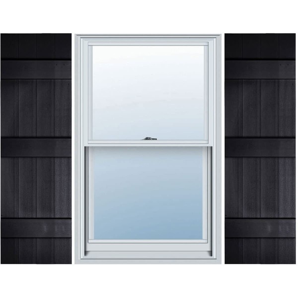 BUILDER'S CHOICE EVB14055BL Shutters, 14" x 55", Black