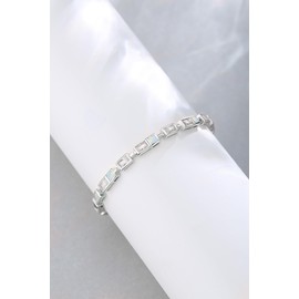 FANCIME Tennis Bracelet, Unisex, 12 Months, Birthstone, Square, 2 Colors, Zirconia, Princess Cut, Power Stone, 7.3 inches (18.5 cm), Amulet, Present, Gift, Women's, Unisex, Brand, Silver, Cubic