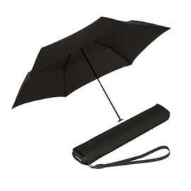 Knirps Ultra US.050 Slim Manual Pocket Umbrella - Ultra Light and Flat - Storm Proof - Windproof - 21 cm - Black