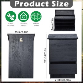 Wenqik 2 Pack Bat House for Outdoor Big Bat Box Large Cedar Wood Bat House for Outside Tree Weatherproof Wooden Bat Shelter Easy to Land and Roost (3 Chamber)