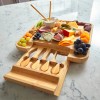RoyalHouse Bamboo Cheese And Charcuterie Board With Slide Out Knife