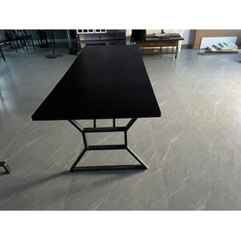 Jojoka Farmhouse Wooden Dining Table for Big Family,70.9" Large Dining Room Table for 6 - Gray