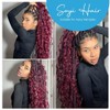 Burgundy Human Braiding Hair Deep Water Wave Bulk Human Hair