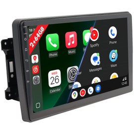 Ghakym 2G+64G Car Stereo for Jeep Wrangler 2007-2017, Compass 2010-2016, Dodge Ram 2009-2011, Grand Cherokee 2008-2011, 10.1 Inch 2.5D Touch Screen Radio with Wireless CarPlay Android Auto GPS FM RDS