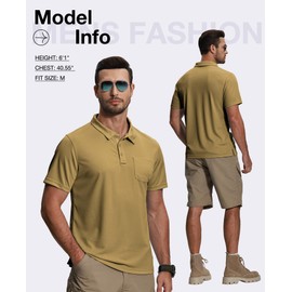 ZITY 5 Pack Polo Shirts for Men with Pocket Dry Quickly Short Sleeve Athletic Outdoor Work Collared Shirts XL