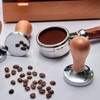 Coffee Tamper 51mm, Flat Base Espresso Coffee Tamper, Wood Handle