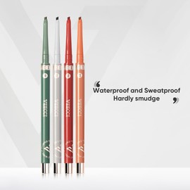 VEECCI Waterproof Gel Eyeliner Pencil for Precise Application - Vegan Formula, Smudge-Proof with Tattoo Effect - Long-Lasting Eye Makeup Pen(Reddish Brown)