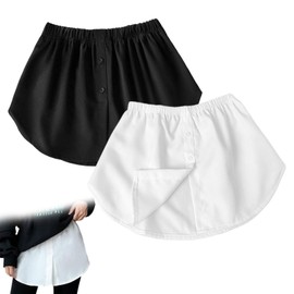 Qianeffort Shirt Extender for Women UK, 2Pcs Plus Size Extenders (Black+White)