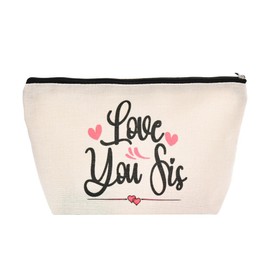 Love You Sister Gifts for Women Sister Makeup Cosmetic Bag for Big Little Sister Birthday Gifts for Girls Toiletry Bag for Big Lil Sis Makeup Pouch with Zipper