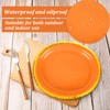JarThenaAMCS 40Pcs Fall Oval Paper Plates Orange Gold Foil Dinner