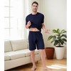 DAVID ARCHY Mens Pajamas Set Waffle Knit Short Sleeve Sleepwear