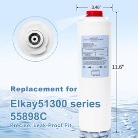 51300-C Replacement Filters (2 pk, No Chip) - 3000 gallons Compatible with Elkay 51300-C ERF750, EWF3000,55898C