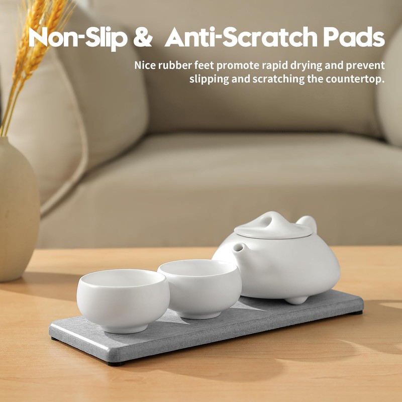 Razborci 2PCS Bathroom Counter Vanity Trays, Water Absorbing Diatomite Stone
