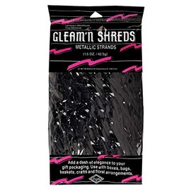 Gleam 'N Shreds Metallic Strands (black) Party Accessory  (1 count) (1.5 Ozs/Pkg)