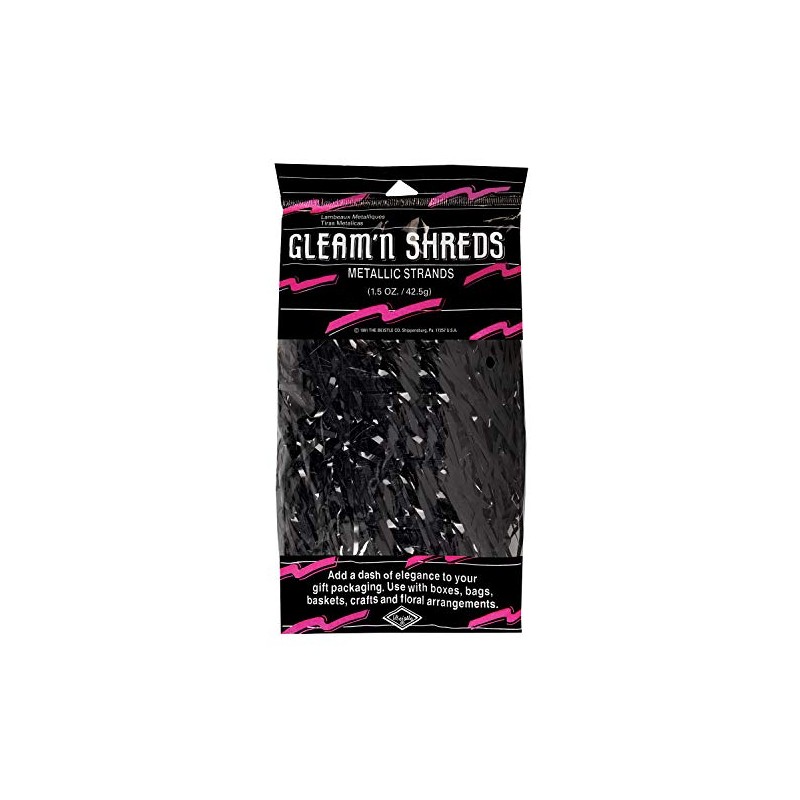 Gleam 'N Shreds Metallic Strands (black) Party Accessory (1 count)