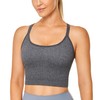 CRZ YOGA Womens Longline Seamless Ribbed Sports Bra - Padded