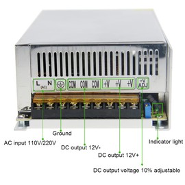 ALITOVE 12V Power Supply 50A 600W Switch Mode Power Supply SMPS AC/DC Adapter 110V / 220V AC to DC 12 Volt 50 Amp 45A Converter Transformer LED Driver for LED Light CCTV Camera Radio Speaker Amplifier
