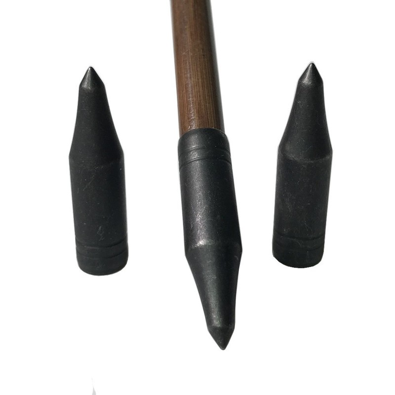 24pcs 8mm Archery Hunting Tips Arrows Broadheads Target Point Arrowheads(Black)