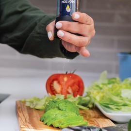 Morton, Himalayan Pink Salt (2.5 Oz) & Black Peppercorn (1.2 Oz) Grinder Set, Refillable & Adjustable (Pack of 2)