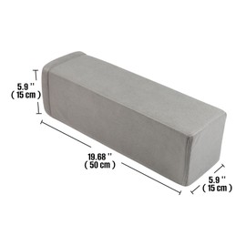 M Mute Touch 2 Pack Couch Arm Rest Pillow, 6''x6''x20'' Leatharie Waterproof Cover, High Density Foam Armrest Cushion, Removable & Washable Elbow Support for Sofa, Bed, and Armchair (Medium Grey)