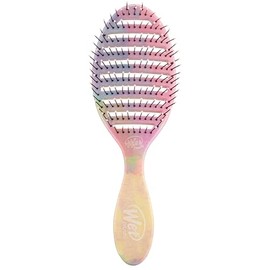 Wet Brush Cepillo de pelo de secado rápido, lavado de color, rayas, diseño ventilado y cerdas ultrasuaves HeatFlex son seguras para secarse con mango ergonómico que gestiona los enredos y el cabello incontrolable, sin dolor