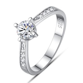 Nbsameng 925 Sterling Silver Women's Ring, Stackable Open End Ring, Adjustable Size, Gift Wrapped, Circular Openwork, Sterling Silver