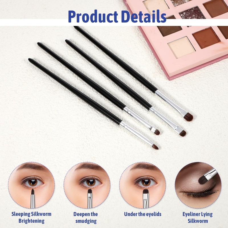 8 PCS Eye Makeup Brushes, Small Makeup Brush Set Mini