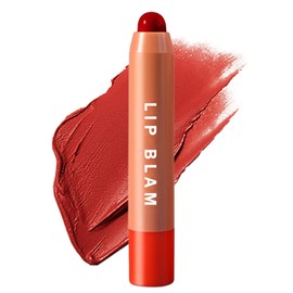 Colour Lip Balm Lip Gloss Chubby Stick 1 Piece Nourishing Lipstick, Moisturising Tinted Lipstick, Colour Intensity Lip Gloss Lip Balm, Gift for Christmas Day for Women 04 Cherry Red