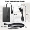Power Recliner Power Supply, 2Pin Recliner Power Cord Replacement AC/DC