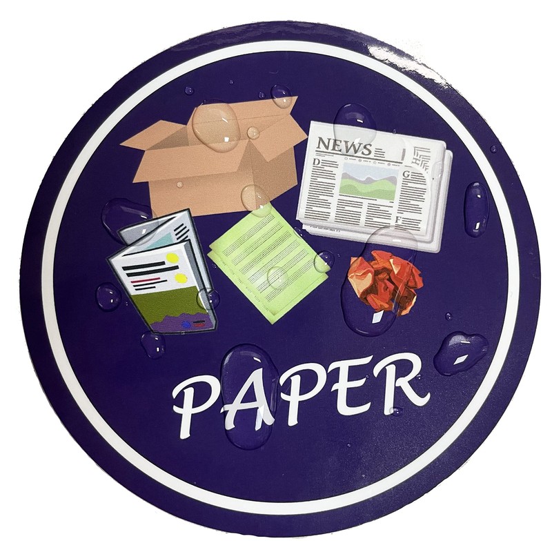 Azatemgo Recycle Sticker for Bin 6 Pcs, Waterproof Anti-UV Trash