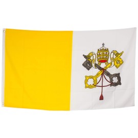 SCAMODA Country Flag, Made of Weatherproof Material, with Metal Eyelets, Outdoor Flag (Vatican City), 150 x 90 cm