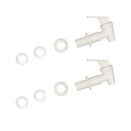 2 Pcs Replacement Cooler Faucet, Reusable Spigot Spout Water Beverage Lever Pour Dispenser Valve Water Crock Water Tap, BPA Free Plastic Water Spigot (milky white)