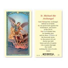 Holy Lines Laminated St. Michael Prayer Card with Our Father Card – Powerful Protection and Faith Set