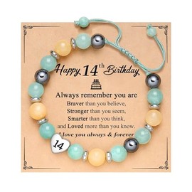 ENSTAB Birthday Gift Girl Natural Stone Bracelet Bracelet Birthday Gift, Natural gemstones, hand-woven rope